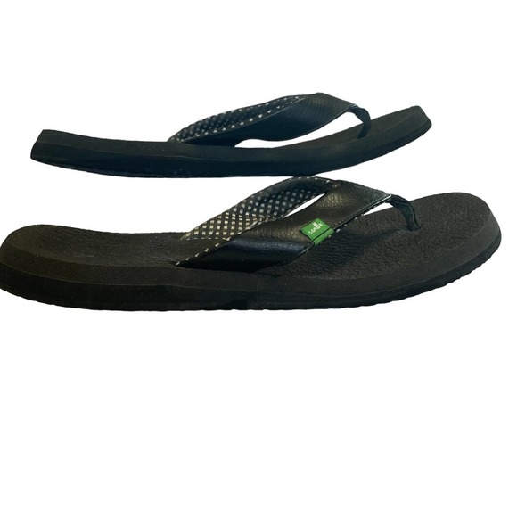 Sanuk WOMEN'S 8 / 40 SANDALS YOGA MAT BLACK Beach FLIP FLOPS SLIP ON Thongs - Picture 4 of 11